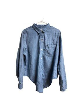 Madewell Chambray Button Front Shirt Womens XXL Cotton Lyocell Blue Soft